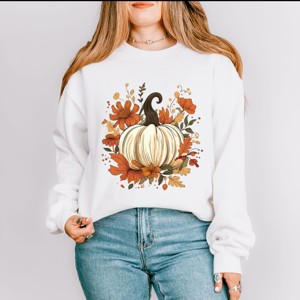Simply Sage Market Fall Pumpkin Floral Sweatshirt - 1 of 4