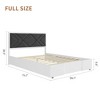 Full Size Upholstered Bed Frame,Wooden Bed Frame with Fabric Upholstered Headboard,No Box Spring Needed,Strong Wooden Slats,Easy Assembly,White - 2 of 4