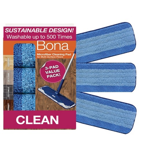 Bona Premium Microfiber Floor Mop for Dry and Wet Floor Cleaning - Includes  Microfiber Cleaning Pad and Microfiber Dusting Pad - Dual Zone Cleaning
