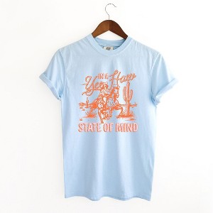 Simply Sage Market Women's Yee Haw State Of Mind Short Sleeve Garment Dyed Tee - 1 of 2