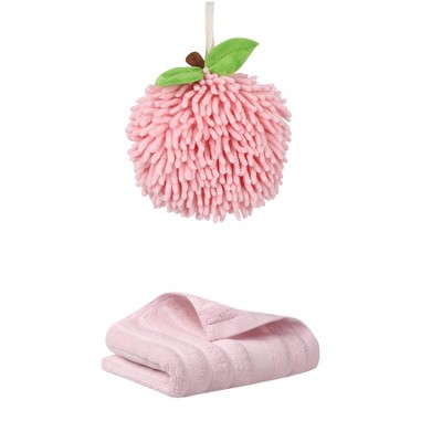 REGALWOVEN Absorbent Quick Drying Solid Decorative Hand Towels for Bathroom 14" x 30"/6" x 6" 2 Pcs
