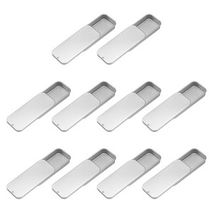 Unique Bargains Metal Anti-Oxidation Slide Top Rectangular Tin Containers 10 Pcs - 1 of 4