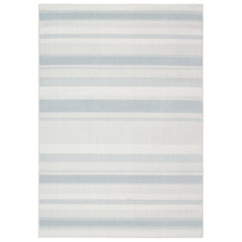 5 3 X 7 Tripoli Mateo Indoor, Blue And White Striped Indoor Outdoor Rug