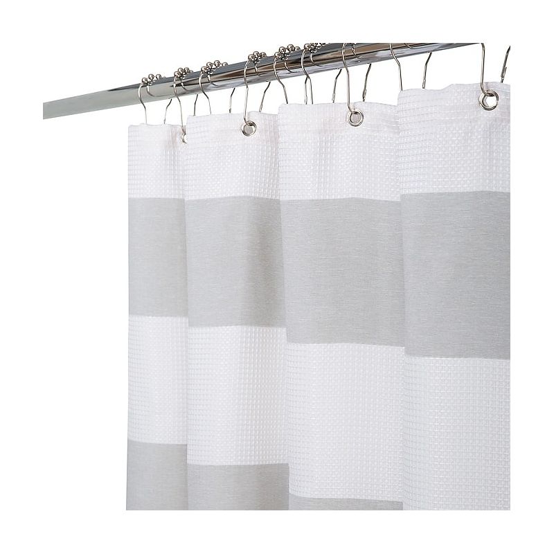 Kate Aurora Coastal Chic Nautical Cabana Striped Fabric Shower Curtain - Standard Size, 1 of 5