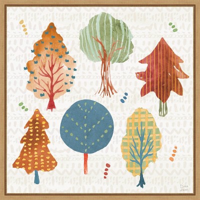 Harvest Whimsy II 22"x22" Brown Framed Canvas Wall Art