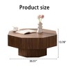 Kumasinova 30.51" Round/Octagon Coffee Table,Wood End Table with Pedestal Base,Modern Coffee Tables for Living Room,Office and Bedroom,Walnut - 2 of 4