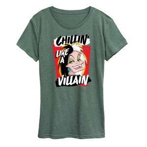 Women's - Disney Villains - Cruella Chillin Like A Villain Short Sleeve Graphic T-Shirt - 1 of 4