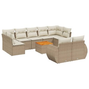 vidaXL Garden Sofa Set Beige - 1 of 4