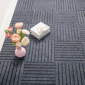 SEVOBAL Carpet Tiles 10 pc 12"x 12" Reusable Soft Padded Floor Tiles Easy Install for Bedroom Living Room, Gray, 11.7"*11.7"*0.16" - 1 of 4