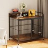 Whizmax Dog Crate Furniture, Dog Crate Indoor with Adjustable Height Bowls, Wooden Heavy Duty, 48 Inch Dog Kennel Furniture for Medium Dogs - 2 of 4