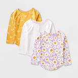 Toddler Girls' 3pk Long Sleeve T-Shirt - Cat & Jack™ Purple/Lavender/Yellow