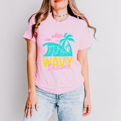 Simply Sage Market Wavy Dreams Short Sleeve Tee - XS - Pink