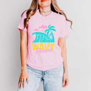 Simply Sage Market Wavy Dreams Short Sleeve Tee - XS - Pink - 1 of 4