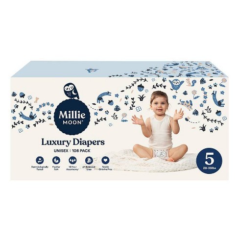 Millie Moon Lux Disposable Diapers - Size 5 - 108ct : Target