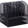 Lorell - Mesh - Desk Organizer - 8 Compartments - Sturdy - Powder Coated - Steel - Black  - 1 Each - 2 of 3