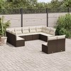 vidaXL Garden Sofa Set Brown, Cream - 2 of 4