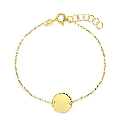 Girls' Small Round Tag Id Bracelet 14k Gold - In Season Jewelry : Target