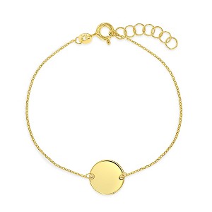 Girls' Small Round Tag ID Bracelet 14k Gold - In Season Jewelry - 1 of 4