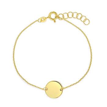 Girls' Small Round Tag ID Bracelet 14k Gold - In Season Jewelry