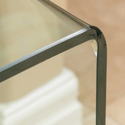 Clear Tempered Glass Modern Console Table with Storage