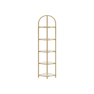 5-Tier Glass Corner Storage Shelf,11"D x 11"W x 62.2"H - 1 of 4