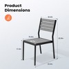 Pellebant Set of 2 Outdoor Dining Chairs Modern Aluminum Stackable Armless Chairs for Patio - 2 of 4