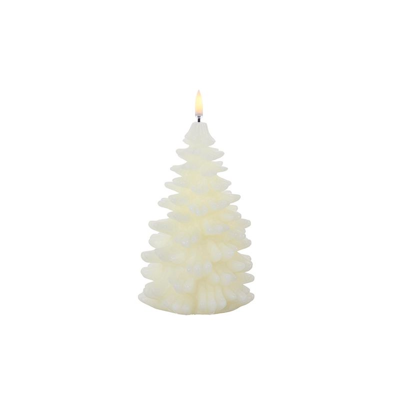 Raz Imports 8" Ivory White Battery Operated Flameless Christmas Tree Wax Candle, 1 of 2