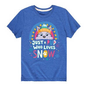 Boys' - Paw Patrol - Just A Pup Who Loves Snow Short Sleeve Graphic T-Shirt - 1 of 4