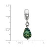 Black Bow Jewelry Murano Glass & Sterling Silver, Green with Glitter Dangle Bead Charm - 2 of 4