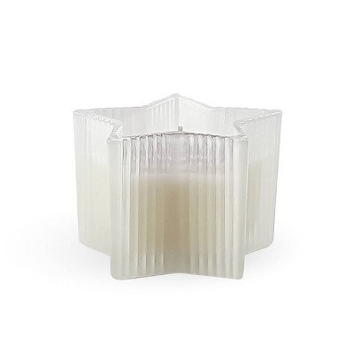 3oz Ribbed Star Glass Candle White - Bullseye's Playground™
