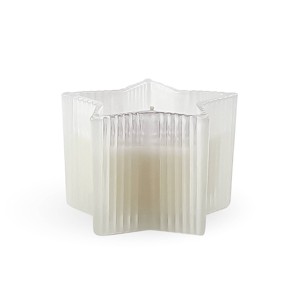 3oz Ribbed Star Glass Candle White - Bullseye's Playground™ - 1 of 3