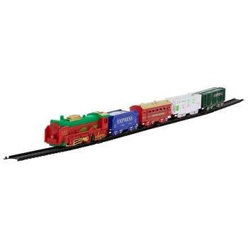 Northlight 21 Pc Green and Red Battery Operated Lighted and Animated Classic Train Set