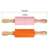 Unique Bargains Silicone Smooth Non-Stick Wooden Handle Kitchen Rolling Pin 2 Pcs - 2 of 4