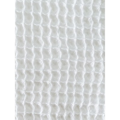 White Cotton Waffle Throw Blanket with Fringe, 50x70