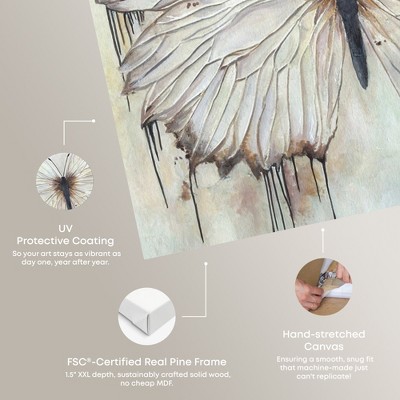 Neutral Beauty Chic Farmhouse Butterfly Canvas Wall Art, 20" x 20"