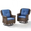 Outdoor Swivel Chair Wicker Patio Glider Chair High Back Swivel Chairs Set of 2 - 3 of 4