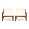 GDFStudio Bernice 7 Piece Outdoor Acacia Wood Sectional Sofa Set with Loveseat and Coffee Table - 4 of 4
