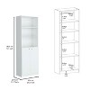 NicBex Bookcases for Living Room 71.7" H Storage Cabinet Bookshelf with 5 Shelves and 2 Doors for Home Office - 3 of 4
