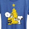 Women's - Peanuts - Xmas Charlie And Snoopy Short Sleeve Graphic T-Shirt - 2 of 4