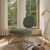 Art Leon Fabric Upholstered Armless Accent Chair with Colored Iron Legs - 2 of 3