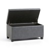 NicBex 35.6" Storage Bench Rectangle Faux Leather Storage Ottoman for Bedroom, Living Room, Gray - 4 of 4