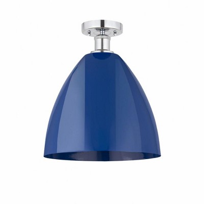 Plymouth Dome - 1 Light Semi-Flush Mount In Industrial Style-14.75 Inches Tall and 12 Inches Wide