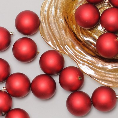 32-Piece Red Matte Shatterproof Christmas Ball Ornaments Set