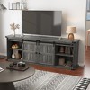 70" TV Stand with Power Outlet, Farmhouse Entertainment Center for 75 Inch TVs, Mid Century Modern TV Console Table - 2 of 4
