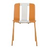4-Pack Modern Striped Color Block Chairs – Indoor/Outdoor PP Plastic Seat & Sturdy Metal Legs, Vibrant White, Orange, Beige – for Balcony, Terrace - 2 of 4