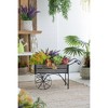 YUHAO Rustic Black Metal Trolley Cart Plant Stand ,Planter for Indoor Outdoor Home Garden Decor - 24.4"x 12.6" x 15.4" - 2 of 4