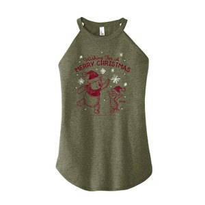 Women's - Winnie the Pooh - Wishing For A Merry Christmas Graphic High Neck Tank - 1 of 2