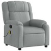 vidaXL Light Gray Fabric Massage Recliner Chair - Adjustable Vibrating Lounge Seating with Side Pocket and Sturdy Frame for Living Room/Office - 4 of 4