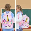 Kids Backpack Girls School Backpack Preschool Kindergarten Unicorn Toddler BookBag with Chest Clip (Tie Dye headband) - 2 of 4