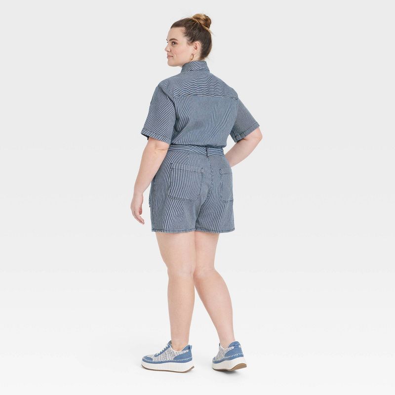 Women's Short Sleeve Denim Jumpsuit - Universal Thread™ Blue, 3 of 7
